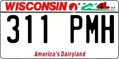 WI license plate 311PMH