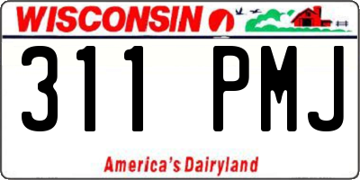WI license plate 311PMJ
