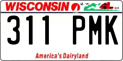 WI license plate 311PMK