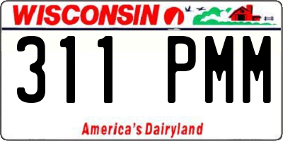 WI license plate 311PMM