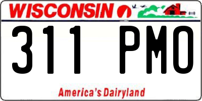 WI license plate 311PMO