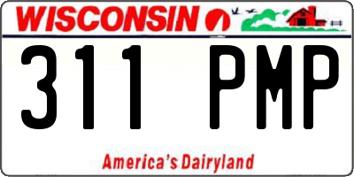 WI license plate 311PMP
