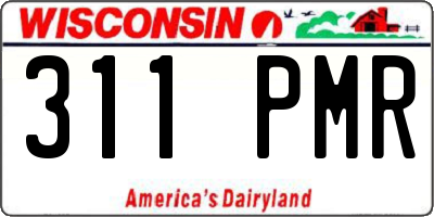 WI license plate 311PMR