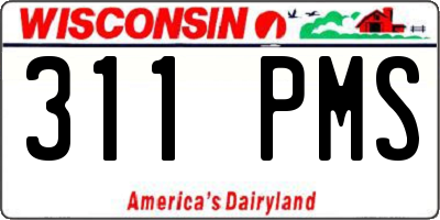 WI license plate 311PMS