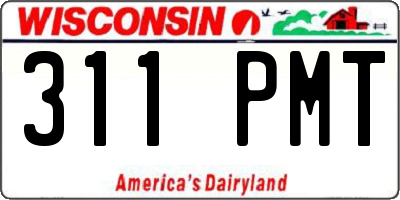 WI license plate 311PMT