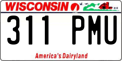 WI license plate 311PMU