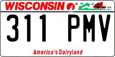 WI license plate 311PMV