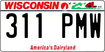 WI license plate 311PMW