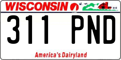 WI license plate 311PND