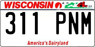 WI license plate 311PNM