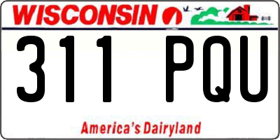 WI license plate 311PQU