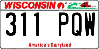 WI license plate 311PQW