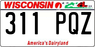 WI license plate 311PQZ