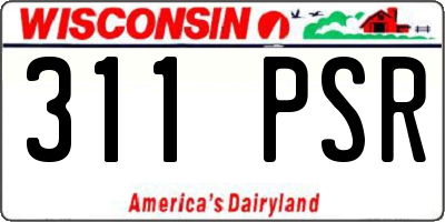 WI license plate 311PSR