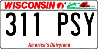 WI license plate 311PSY