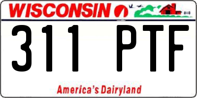 WI license plate 311PTF