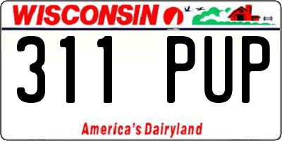 WI license plate 311PUP