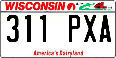 WI license plate 311PXA
