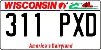 WI license plate 311PXD