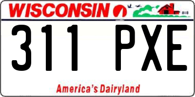 WI license plate 311PXE