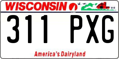 WI license plate 311PXG