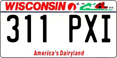 WI license plate 311PXI