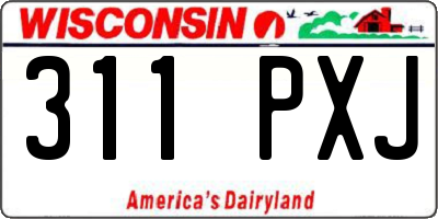 WI license plate 311PXJ