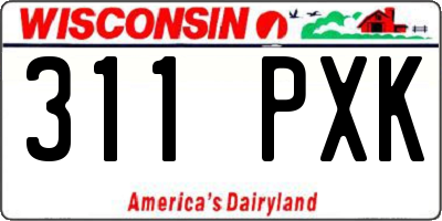 WI license plate 311PXK