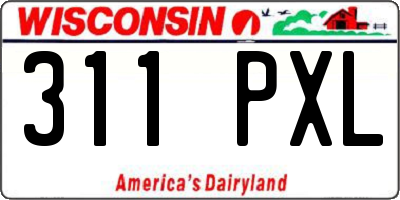 WI license plate 311PXL