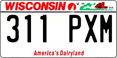 WI license plate 311PXM