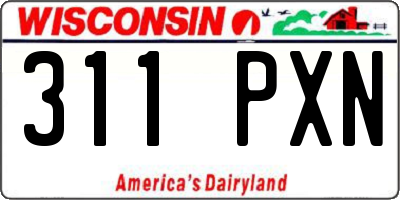 WI license plate 311PXN