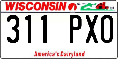 WI license plate 311PXO