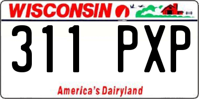 WI license plate 311PXP