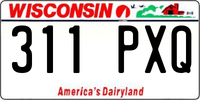 WI license plate 311PXQ