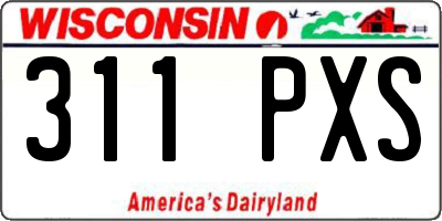 WI license plate 311PXS