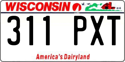 WI license plate 311PXT