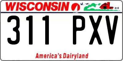 WI license plate 311PXV