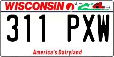 WI license plate 311PXW