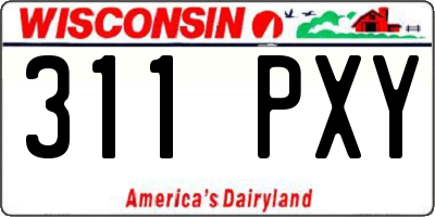 WI license plate 311PXY