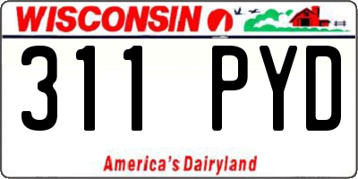 WI license plate 311PYD