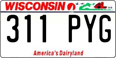 WI license plate 311PYG