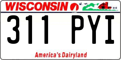 WI license plate 311PYI