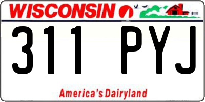 WI license plate 311PYJ