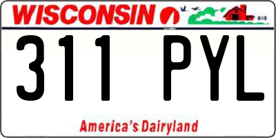 WI license plate 311PYL