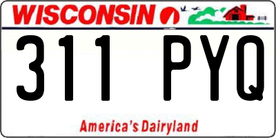 WI license plate 311PYQ