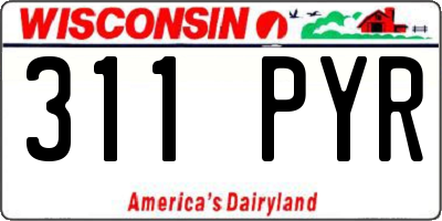 WI license plate 311PYR