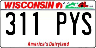 WI license plate 311PYS