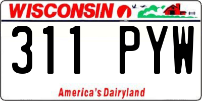 WI license plate 311PYW