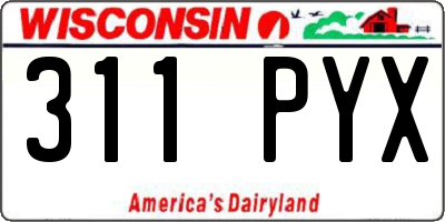WI license plate 311PYX