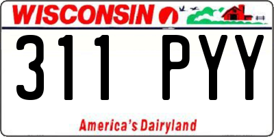 WI license plate 311PYY